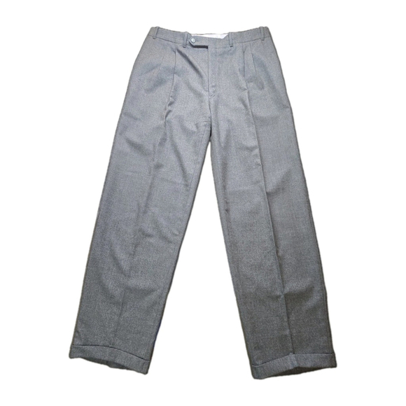 Amadeus Other - Mens Pure Virgin Wool Dress Pants Gray Pleated Cuffed Slacks 38 Made Canada